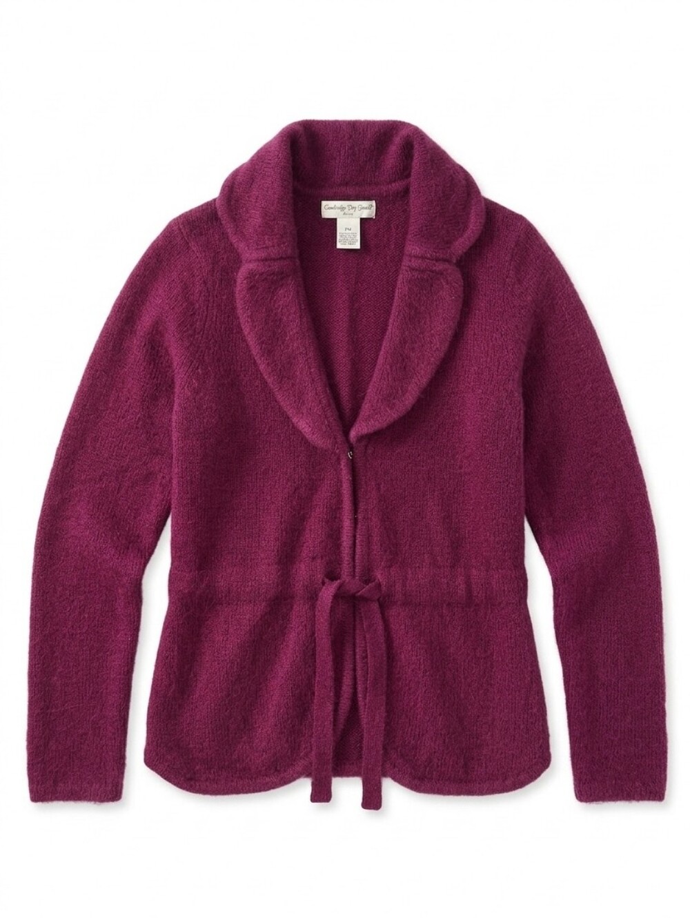 Vintage Plum Angora Cardigan– Belted Soft Preppy Classic Cambridge Dry Goods PM